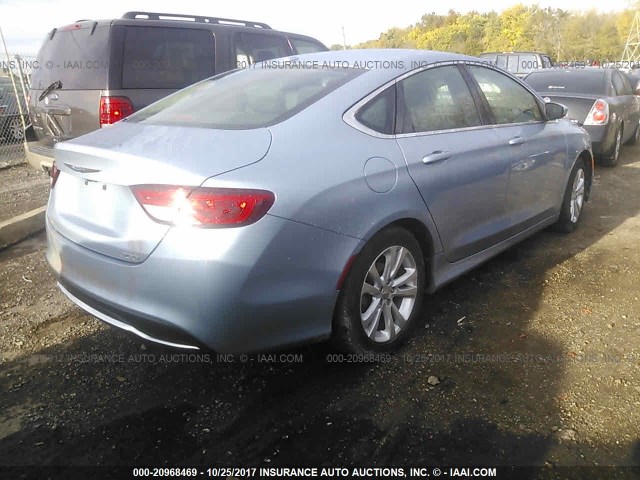 1C3CCCAB8FN720586 - 2015 CHRYSLER 200 LIMITED Light Blue photo 4