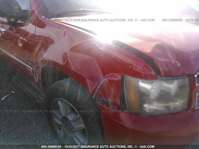 3GNFK32059G171538 - 2009 CHEVROLET AVALANCHE K1500 LTZ RED photo 6