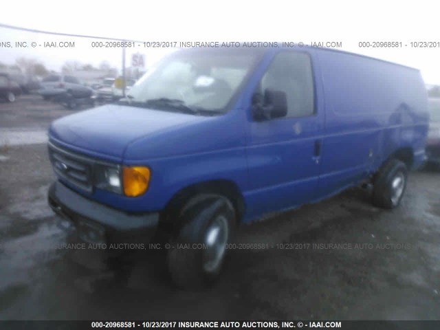 1FTNE24W75HA44653 - 2005 FORD ECONOLINE E250 VAN BLUE photo 2