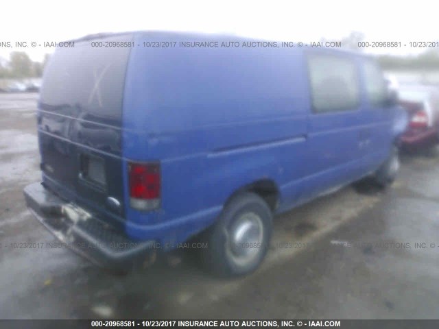 1FTNE24W75HA44653 - 2005 FORD ECONOLINE E250 VAN BLUE photo 4