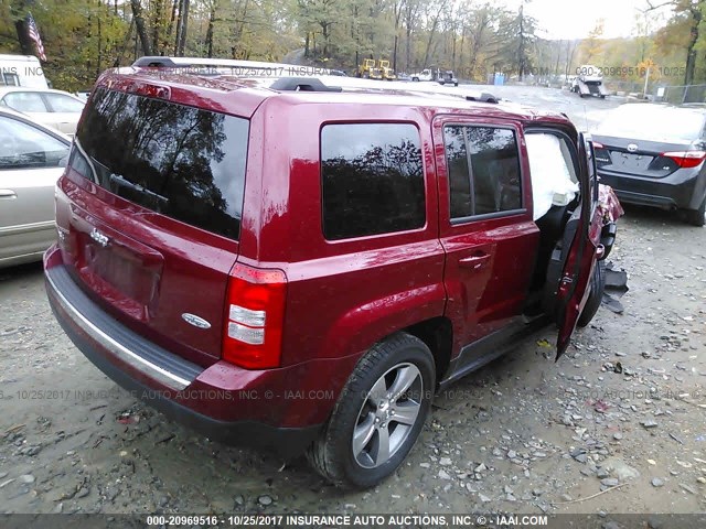 1C4NJRFBXGD744921 - 2016 JEEP PATRIOT LATITUDE RED photo 4