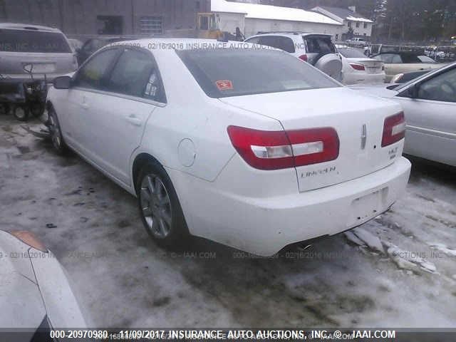 3LNHM28T97R625441 - 2007 LINCOLN MKZ WHITE photo 3