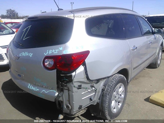 1GNKRFED9CJ331033 - 2012 CHEVROLET TRAVERSE LS SILVER photo 4