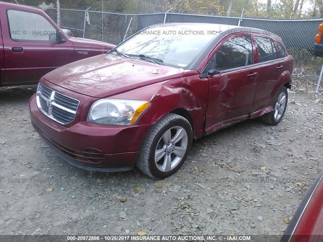 1B3CB4HA7AD607861 - 2010 DODGE CALIBER SXT RED photo 2