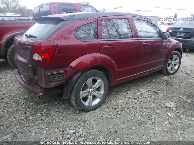 1B3CB4HA7AD607861 - 2010 DODGE CALIBER SXT RED photo 4