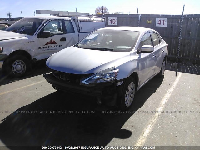 3N1AB7AP5HY341224 - 2017 NISSAN SENTRA S/SV/SR/SL SILVER photo 2