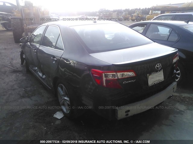 4T1BF1FK3CU091974 - 2012 TOYOTA CAMRY SE/LE/XLE BLACK photo 3