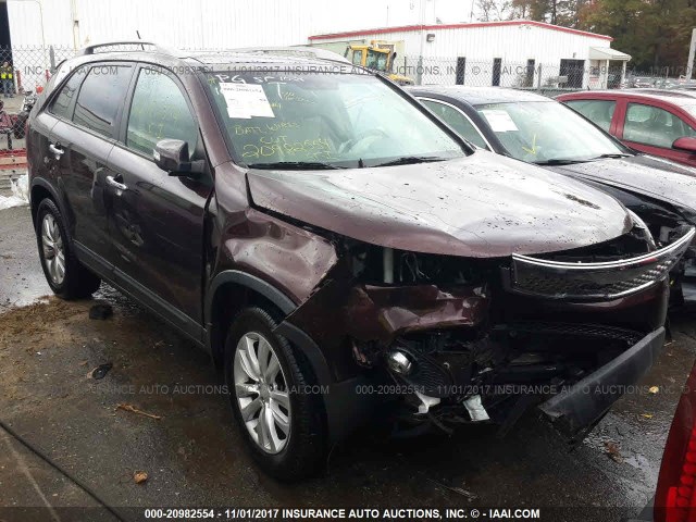 5XYKU4A2XBG063754 - 2011 KIA SORENTO EX BURGUNDY photo 1