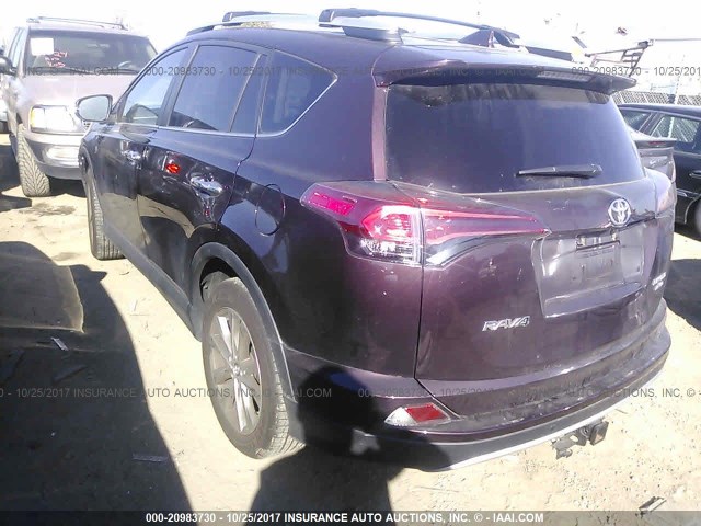 2T3DFREV8GW484059 - 2016 TOYOTA RAV4 LIMITED BURGUNDY photo 3