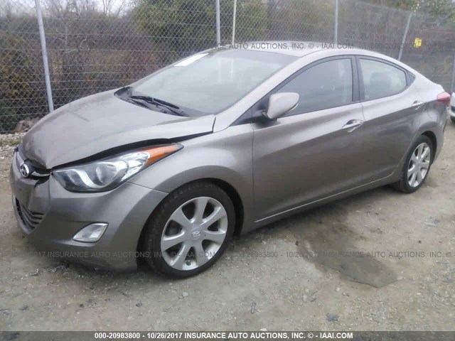 5NPDH4AE6DH316099 - 2013 HYUNDAI ELANTRA GLS/LIMITED TAN photo 2