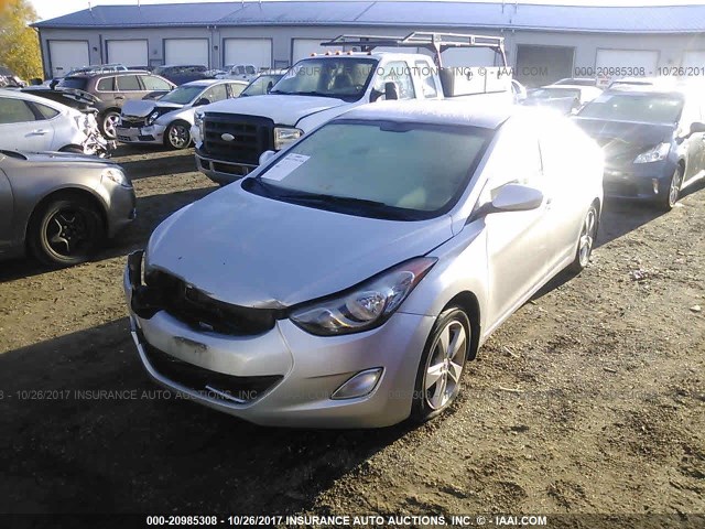 KMHDH4AE6CU367392 - 2012 HYUNDAI ELANTRA GLS/LIMITED SILVER photo 2