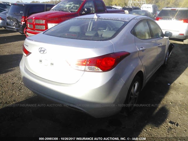 KMHDH4AE6CU367392 - 2012 HYUNDAI ELANTRA GLS/LIMITED SILVER photo 4