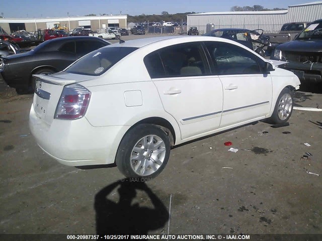 3N1AB6AP5CL662731 - 2012 NISSAN SENTRA 2.0/2.0S/SR/2.0SL WHITE photo 4