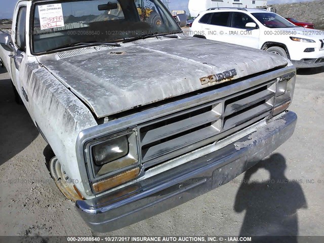 1B7HE26Y3KS057541 - 1989 DODGE D-SERIES D200/D250 WHITE photo 6