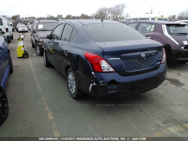 3N1CN7AP2EL804400 - 2014 NISSAN VERSA S/S PLUS/SV/SL BLUE photo 3