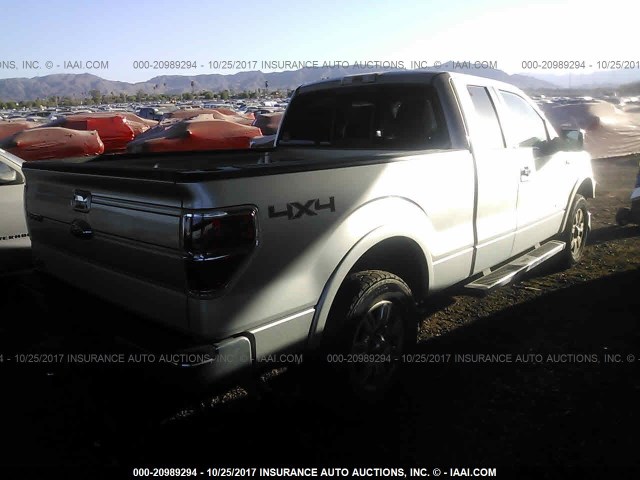 1FTFX1ET4CFB16298 - 2012 FORD F150 SUPER CAB SILVER photo 4