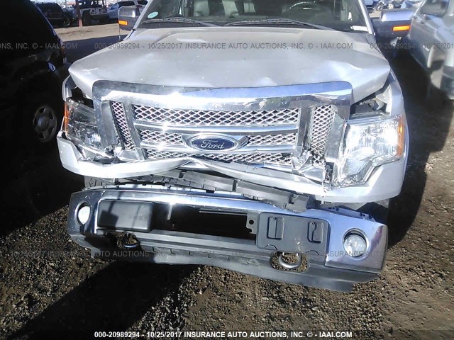 1FTFX1ET4CFB16298 - 2012 FORD F150 SUPER CAB SILVER photo 6