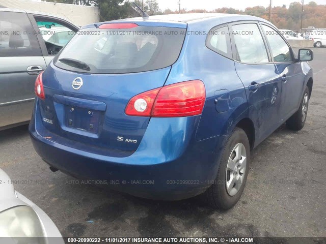 JN8AS58V68W147559 - 2008 NISSAN ROGUE S/SL BLUE photo 4