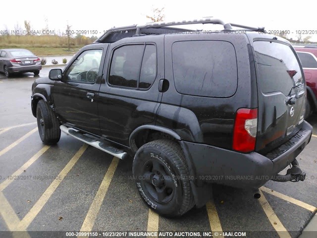 5N1ED28T02C510382 - 2002 NISSAN XTERRA XE/SE BLACK photo 3