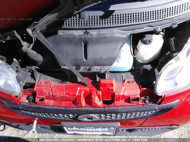 WMEEJ3BA5DK599113 - 2013 SMART FORTWO PURE/PASSION RED photo 10