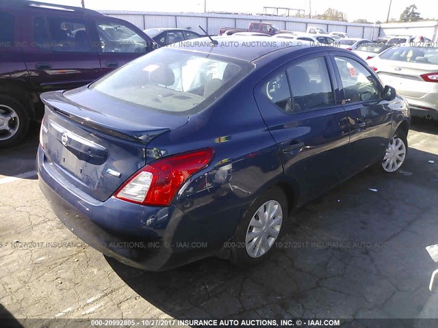 3N1CN7AP9EL850130 - 2014 NISSAN VERSA S/S PLUS/SV/SL BLUE photo 4