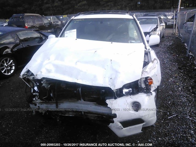 JTEDW21AX60016200 - 2006 TOYOTA HIGHLANDER HYBRID WHITE photo 6