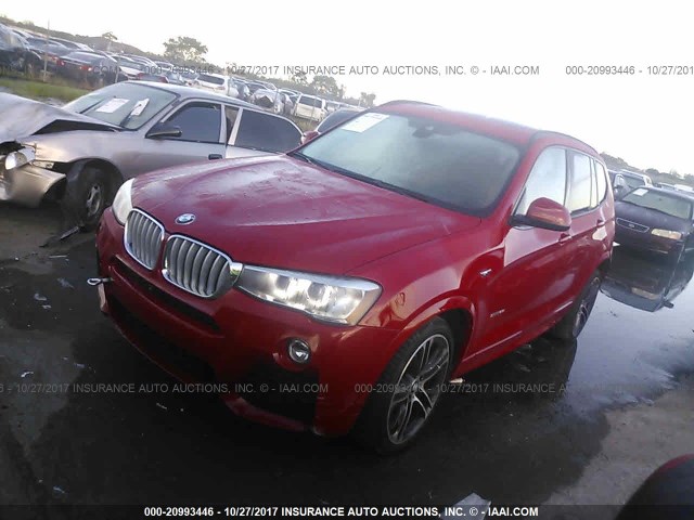 5UXWZ7C5XG0R33199 - 2016 BMW X3 SDRIVE28I RED photo 2