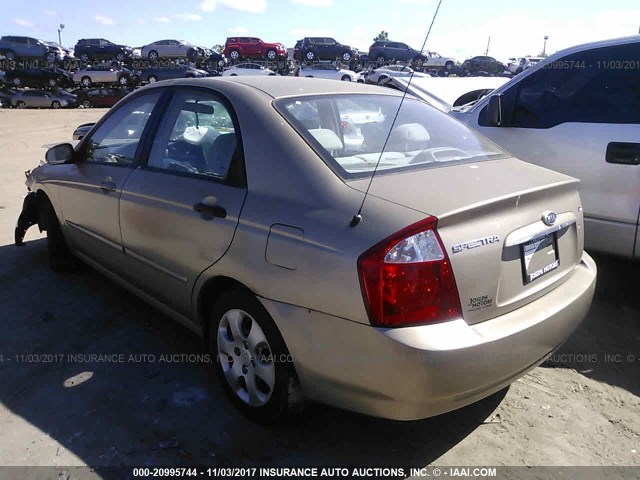 KNAFE121765366117 - 2006 KIA NEW SPECTRA LX/EX GOLD photo 3