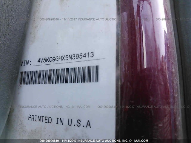 4V5KC9GHX5N395413 - 2005 VOLVO VHD BURGUNDY photo 10