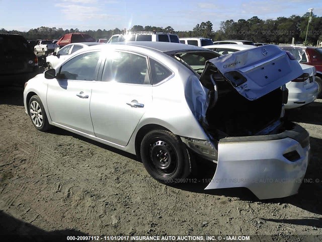 3N1AB7AP2GY328977 - 2016 NISSAN SENTRA S/SV/SR/SL SILVER photo 3