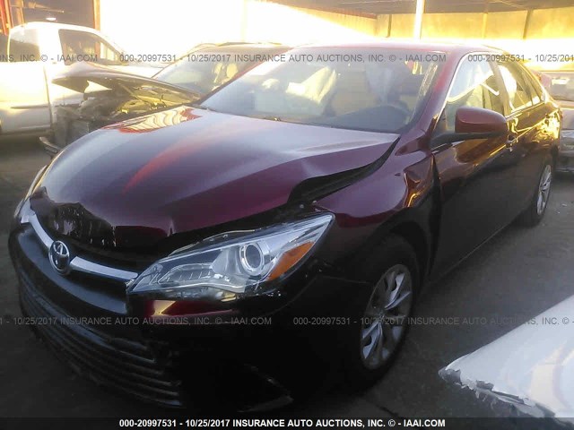 4T1BF1FK7HU803247 - 2017 TOYOTA CAMRY LE/XLE/SE/XSE RED photo 2