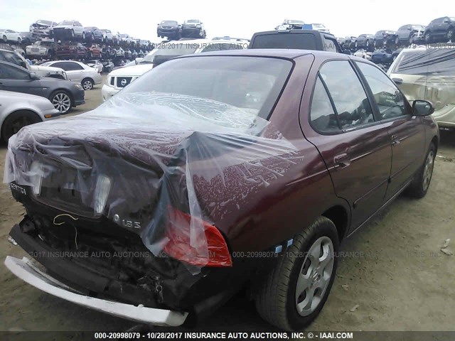 3N1CB51D94L889494 - 2004 NISSAN SENTRA 1.8/1.8S BURGUNDY photo 4