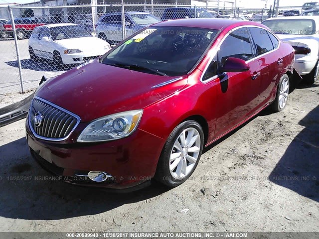 1G4PP5SK7D4206724 - 2013 BUICK VERANO RED photo 2