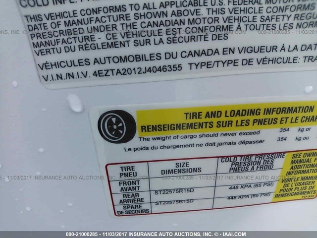 4EZTA2012J4046355 - 2018 KZ ESCAPE  Bilinmiyor fotoğraf 9