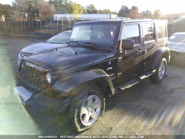 1J4BA5H18BL522418 - 2011 JEEP WRANGLER UNLIMITE SAHARA BLACK photo 2