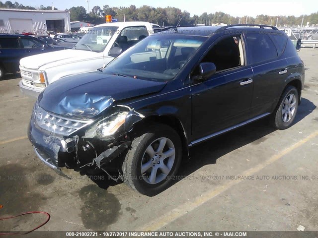 JN8AZ08W87W652640 - 2007 NISSAN MURANO SL/SE/S Dark Blue photo 2