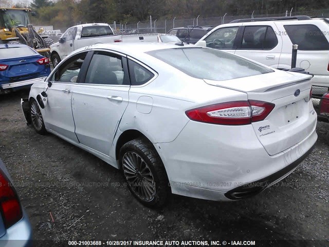 3FA6P0K97ER259051 - 2014 FORD FUSION TITANIUM WHITE photo 3