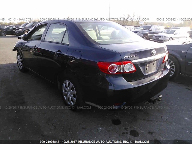 2T1BU4EE0BC665952 - 2011 TOYOTA COROLLA S/LE BLUE photo 3