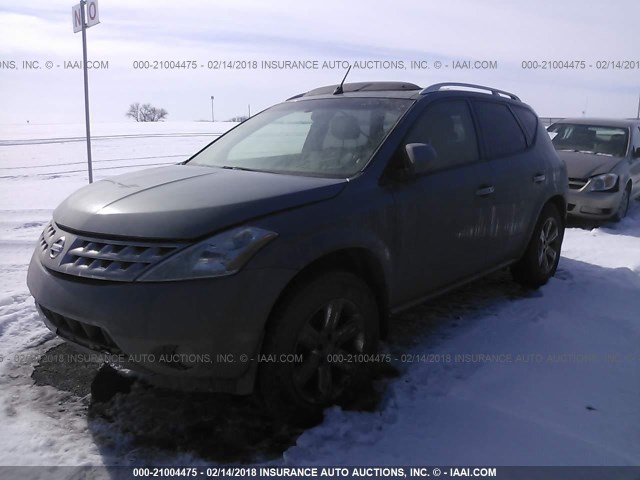 JN8AZ08W36W509142 - 2006 NISSAN MURANO SL/SE/S GRAY photo 2