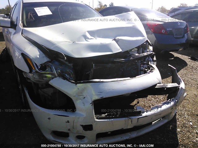 1N4AA5AP8BC835703 - 2011 NISSAN MAXIMA S/SV WHITE photo 6