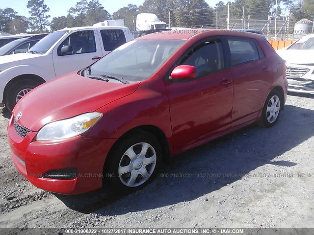 2T1KU40E99C047871 - 2009 TOYOTA COROLLA MATRIX  RED photo 2