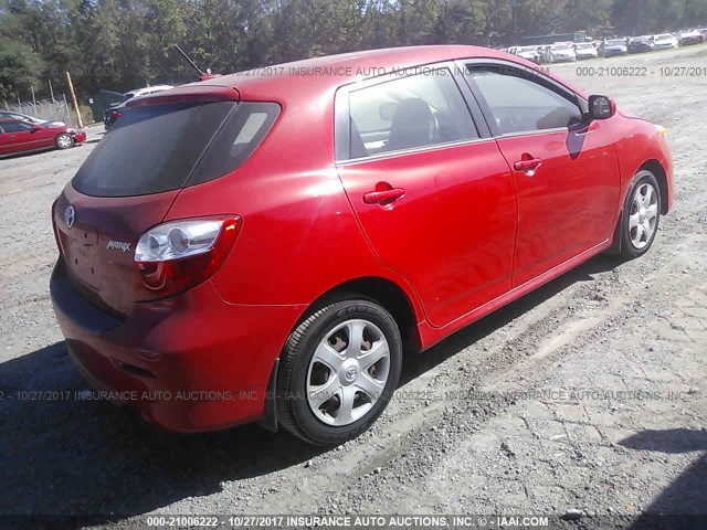 2T1KU40E99C047871 - 2009 TOYOTA COROLLA MATRIX  RED photo 4