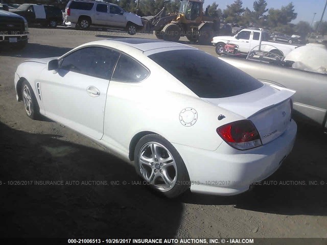 KMHHN65F65U174736 - 2005 HYUNDAI TIBURON GT WHITE photo 3