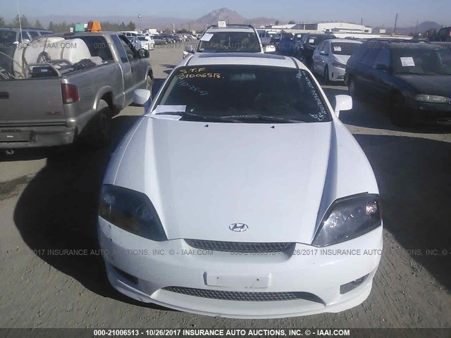 KMHHN65F65U174736 - 2005 HYUNDAI TIBURON GT WHITE photo 6