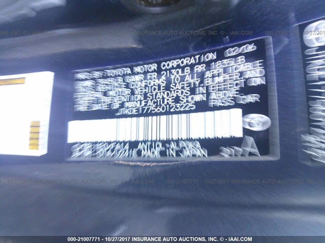 JTKDE177560123225 - 2006 TOYOTA SCION TC 黑色 照片 9