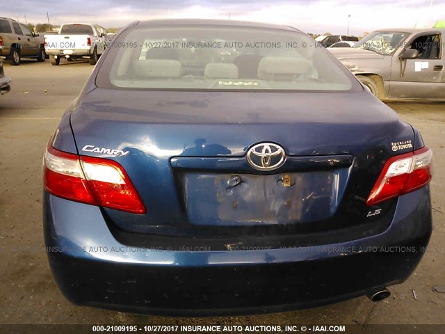 4T1BE46K38U258118 - 2008 TOYOTA CAMRY CE/LE/XLE/SE BLUE photo 6