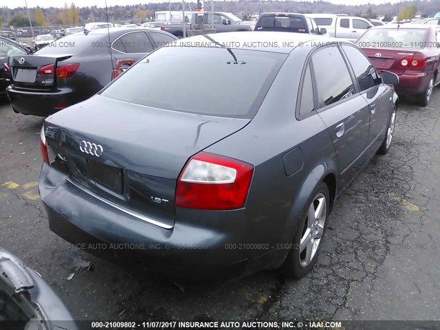 WAUJC68E54A176943 - 2004 AUDI A4 1.8T GRAY photo 4