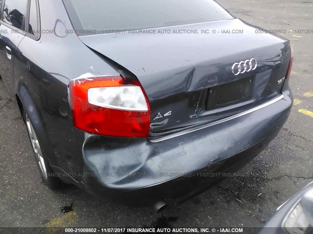 WAUJC68E54A176943 - 2004 AUDI A4 1.8T GRAY photo 6