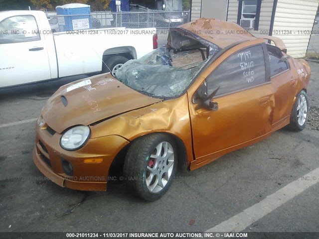 1B3ES66S25D247744 - 2005 DODGE NEON SRT-4 ORANGE photo 2