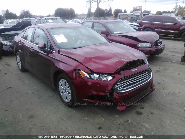 3FA6P0G79ER199734 - 2014 FORD FUSION S RED photo 1